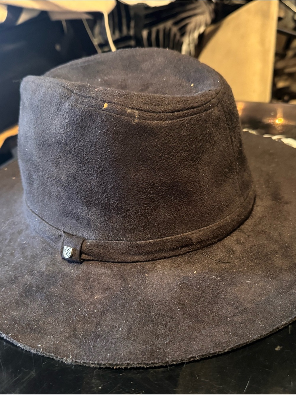 Brixton Black Wide-Brim Felt Hat
